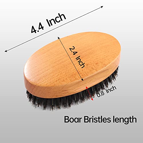Boar Bristle Beard Brush For Men, Firm Bristles Wood Hair Comb For Mustache, Thin, Short Hair - Military Style #TOP2