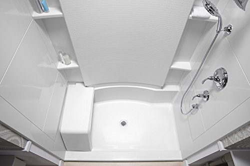 STERLING 72290106-0 Accord Seated 36-Inch x 60-Inch x 74-1/2-Inch Shower Kit with Age in Place Backers, White