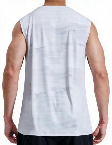Image of EZRUN Men's Workout Sleeveless Shirts Quick Dry Muscle Swim Shirt Gym Fitness Running Beach Tank Tops