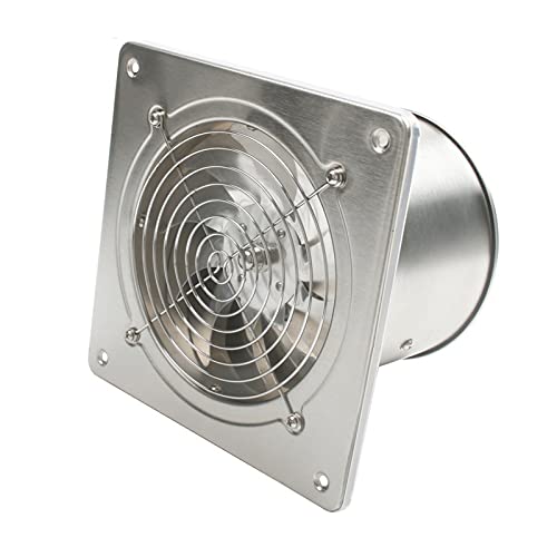 Ventilador de extracción de alta velocidad 6 pulgadas para baño, cocina, instalación en pared o ventana, acero inoxidable, 45W miniatura 1