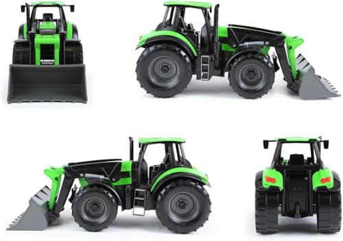 Lena 7250 Worxx Traktor Deutz-Fahr Agroton mit Anhänger – 74 cm Spielzeug Traktor ab 3 Jahren, Outdoor & Indoor, Stahlachsen, Made in Europe