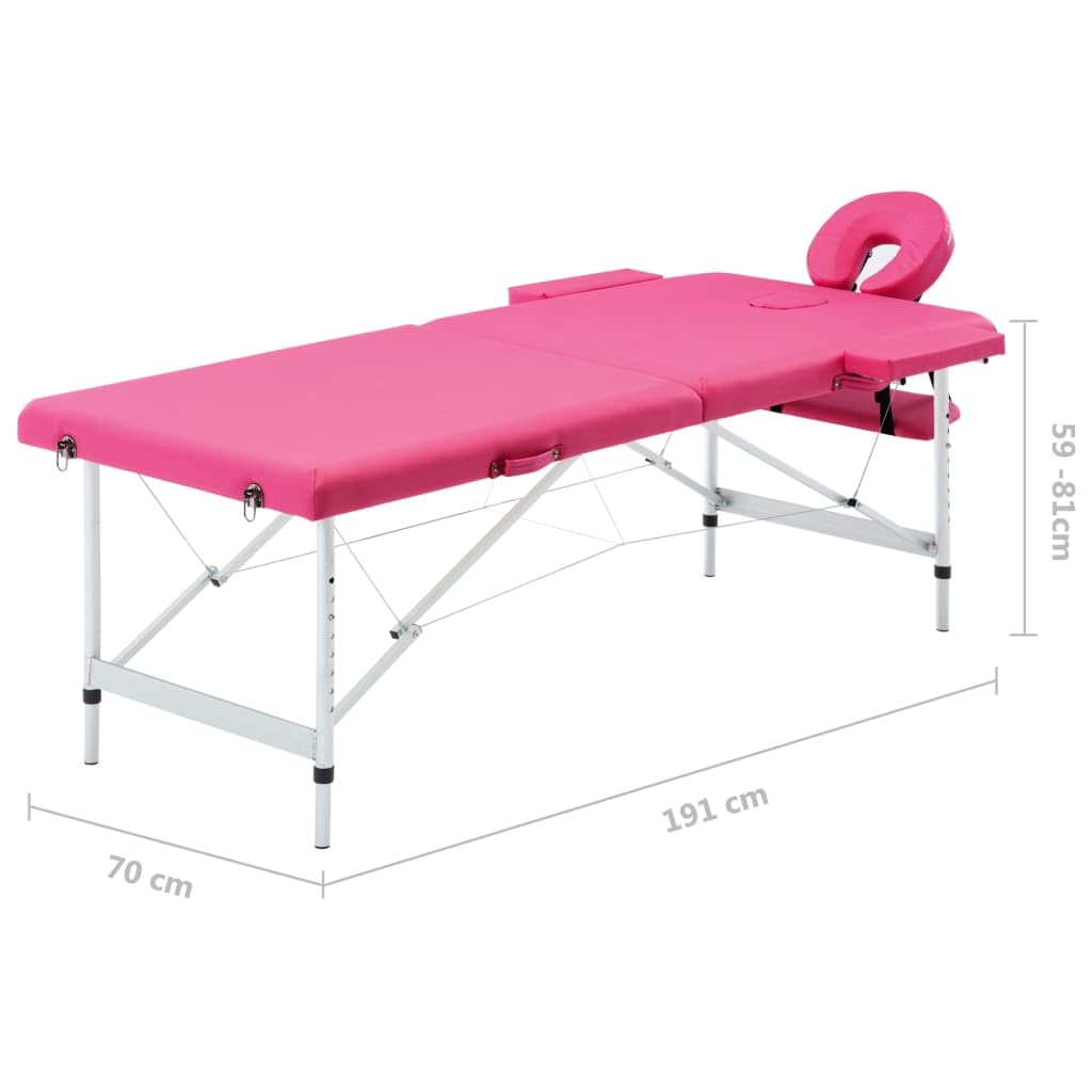 Generisch Massageliege Klappbar 2-Zonen mit Aluminiumgestell Rosa,Gesundheit & Schönheit,Körperpflege,Massage & Entspannung,Massagetische,110194