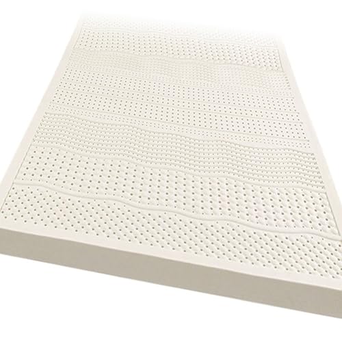 BIWKONI Breathable Latex Mattress Topper, Large Size, 3 Inch Thick, Green Natural Latex Mattress with Cover for Home Hotels,White,180 * 200 * 7.5cm