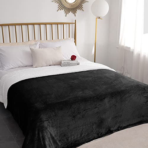 Viecomoa Black Sherpa Fleece Blanket 50 X 60 Inches Warm Dual Sided Fluffy Plush Super Soft Lap Blankets And Throws For Kids, Gift Throw Blankets For Women/Baby/All Season/Boy;S Bedroom #TOP6