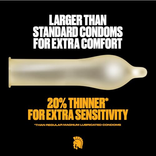 trojan magnum bareskin premium large condoms comfortable smooth lubricated condoms for men 24 count value pack