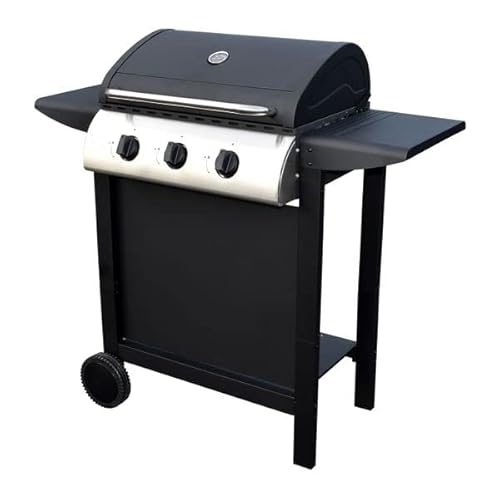 HAPPY GARDEN – Barbecue Gaz Hawaï – 3 Brûleurs 8,4 kW Butane/Propane – 2 Tablettes – Garanti 2 Ans