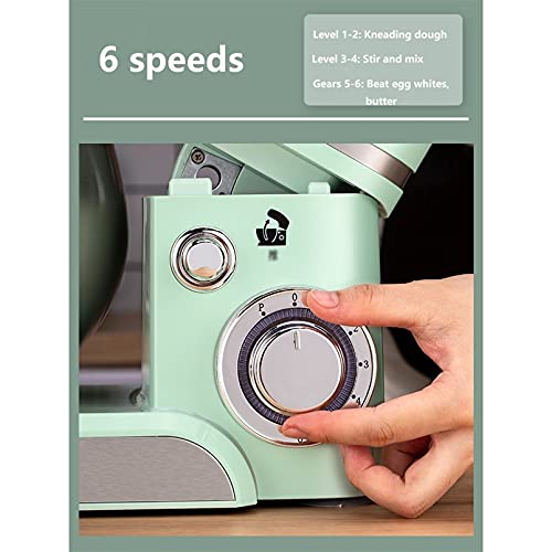 Lebensmittelmischer 1200W Home Dough Blender mit 6-Gang, 5,5 l Edelstahl-Rührschüssel Küchenmaschine, 3 Zubehör (Color… – Bild 3