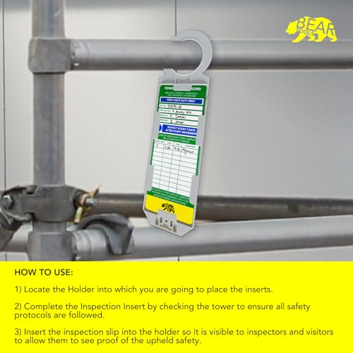 Image of BearTOOLS Tower Inspection Record Kit - Mobile Moving Platform Safety Safe Working Loads Movement References(Holder + 2 Inserts + Marker)