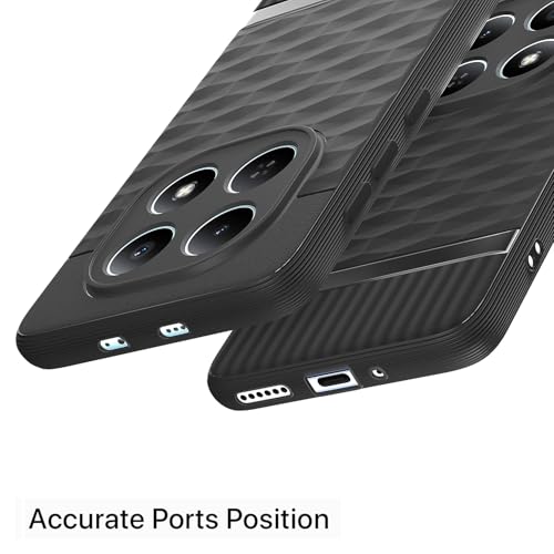 Image of Pikkme Back Cover for Redmi Note 15 5G Camera Protection 3D Hexa Cube Design Silicone Protective Bumper Case (Black)