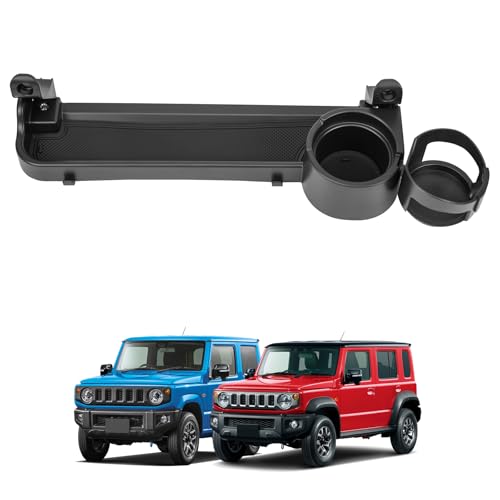 TELLIKA ジムニー ドリンクホルダー 助手席用 JB64W JB74W JC74W ジムニーシエラ ジムニーノマド NOMADE/SIERRA フロントテーブル 収納トレイ 3ドア 5ドアに適合 増設収納ラック カップホルダー 小物入れ スマホ置き