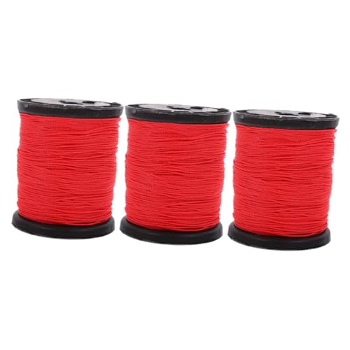 SEWACC 3 Rolls High-strength Twisted Nylon Cord for Weatherproof String for Bricklaying Fence Installation and Outdoor Building Projects of Reliable Non-stretch Nylon