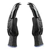 Garden Gloves with Claws Wild Field Work Gardening Yard Gloves Safe Glove for Planting, Digging, Collecting, Black