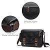 Nayubo Men's Shoulder Bag Large Capacity PU Leather Adjustable Strap Briefcase Oblique Zipper Retro Satchel Casual Messenger Bag for Travel Work Office Business (Black) #2