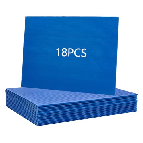 OLYCRAFT 18Pcs 16x12 Inch Poster Board for Art Crafts Blue Blank Yard Signs Corrugated PP Sheets Foam Poster Board Outdoor Corrugated Plastic Boards Waterproof Sign for Yard Birthday Party Signs