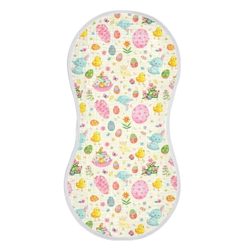 xigua Easter Bunnies Muslin Baby Burp Cloths Set of 2, Super Soft & Absorbent Burping Rags, Cotton Burp Clothes Shower Gift for Newborn, Baby Girls and Boys