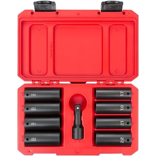 TEKTON 1/2 Inch Drive Impact Lug Nut Socket Set, 9-Piece | SID92415