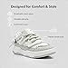 NEW SHITA Women’s Faux Leather Fashion Platform Chunky Sneakers Lightweight Breathable Height Increasing Unisex Casual Walking Tennis Running Shoes (FK2306, White Grey, Size 37)