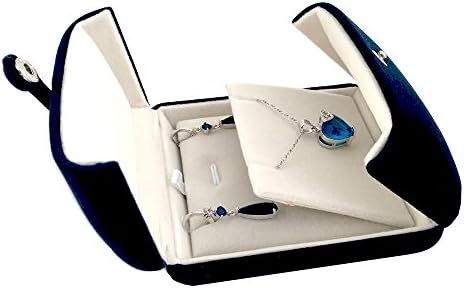 Svea Display Premium Grade High End Presentation Blue Velvet Jewelry Box for Ring Necklace Bracelet Whole Set (Jewelry is not Included)