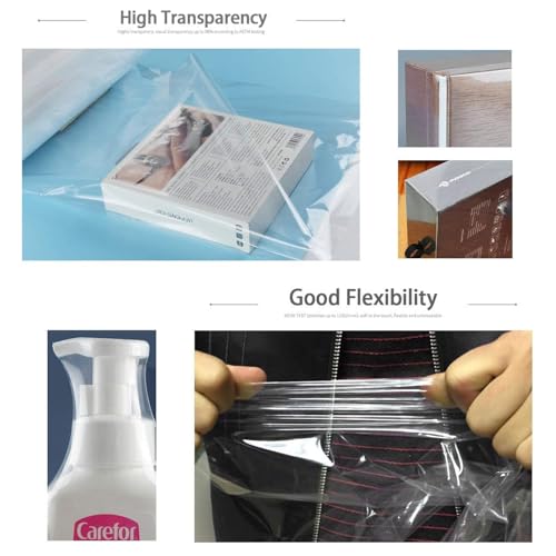 Image of Custom POF Heat Shrink Wrap Bags 100 Gauge, Personalized Clear Polyolefin Bags for Bath Bomb Bags, Soaps, Bottles, DIY Handmade Crafts, Gift Wrap Dustproof Packaging