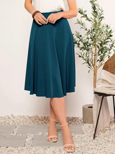 Casual Solid Color A-Line Skirt Basic Women's Summer Casual Vinage Skirt2