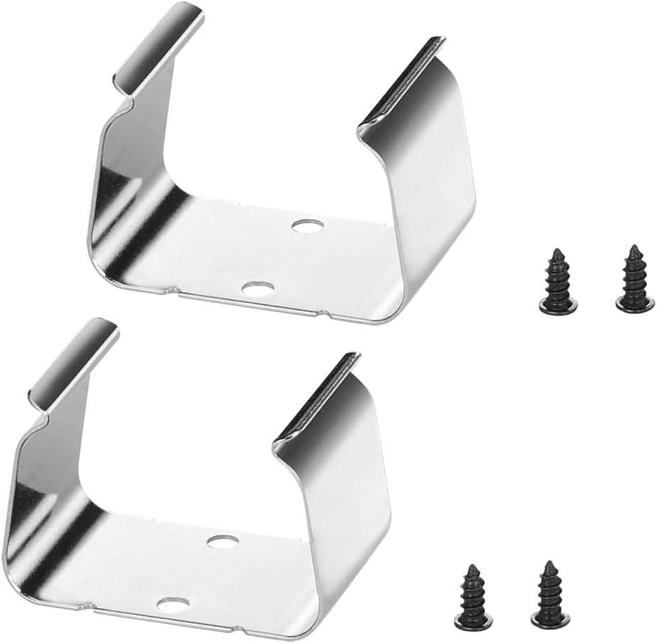 Dopro Pack of 2 Metal 9 Volt Battery Holder Clip with Mounting Screws 9V Battery Clamp Flat Mount for Active Guitar/Bass Pickups