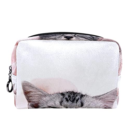 Bolsa de maquillaje compacta Neceser de viaje portátil para bolsas de cosméticos,gatito durmiendo Cover