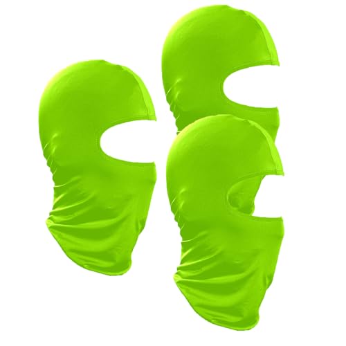 3 Pieces Balaclava Face Mask Outdoor Cycling Headgear Motorcycle Face Masks for Men and Women (Fluorescent Green)