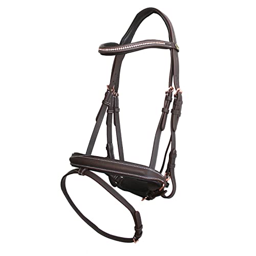 Saddlery Goods Horse Bridle W/Web & Rose Gold Crystal Highbury ...