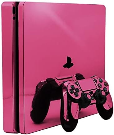 Pink Chrome Mirror - Vinyl Decal Mod Skin Kit by System Skins - Compatible with Playstation 4 Slim Console (PS4S)