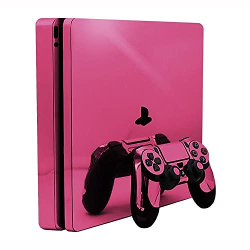 Pink Chrome Mirror - Vinyl Decal Mod Skin Kit By System Skins - Compatible With Playstation 4 Slim Console (Ps4S) #TOP2