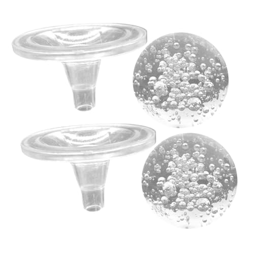 CIYODO 2 Pièces Set de Boules à Bulles avec Support pour Décoration de Réservoirs Sphères Artisanales Décor de Fontaine et Intérieur Accessoires de DIY pour Aquarium et Terrarium