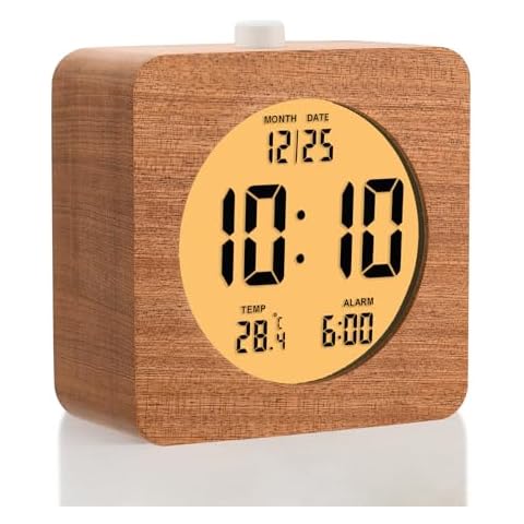 Plumeet Wooden Digital Alarm Clock with Snooze Cover