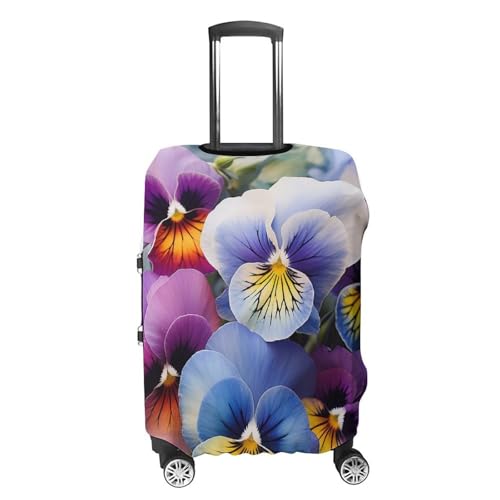 Pansy Perfection Luggage Cover Personalization Suitcase Covers Protector Elastic Washable Baggage Cover Anti-Scratch For Traveling, Aircraft Consignment L4