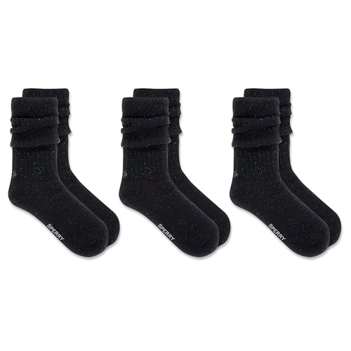 Image of Sperry Women's Soft Boyfriend Boot Crew Socks - 1 Pair Pack - Soft Acrylic Socks for Sneakers, Boots, Lounge