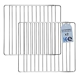 Anakel Home Set de 2 Rejillas de Horno Acero Inoxidable Extensible, Bandeja de Horno Universal | 32 x 37 cm hasta 65 cm, Tornillos Incluidos