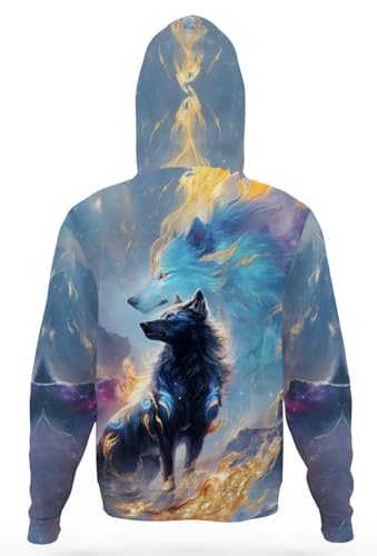 Teen Boys Girls Novelty Galaxy 3D Printed Sweatshirts Tops Pocket Pullover Hoodies 6-16 Years4