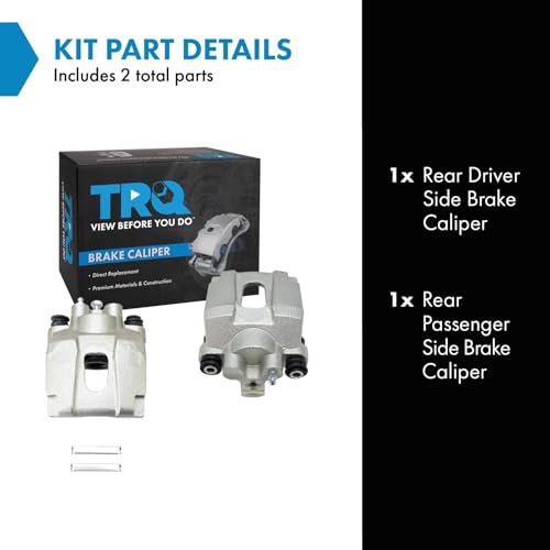 Image of TRQ Rear Brake Caliper Set Compatible with 2001-2010 Ford Explorer 2003-2010 Explorer Sport Trac 2003-2007 Jeep Liberty 2003-2006 Wrangler 2003-2005 Lincoln Aviator Mercury Mountaineer