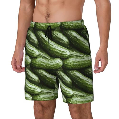 Funny Cucumber Funny Men's Swim Trunks Board Shorts Quick Dry-2