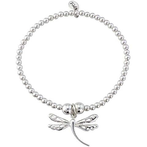Trink Brand Large Dragonfly Sterling Silver Beaded Charm Bracelet Cover