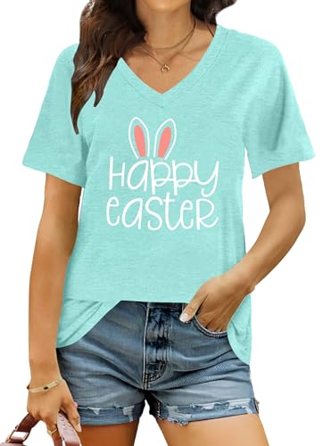 Image of Ithalt Easter Shirts for Women He is Risen Tshirt Easter Christian T-Shirt Jesus Lover Short Sleeve Tops