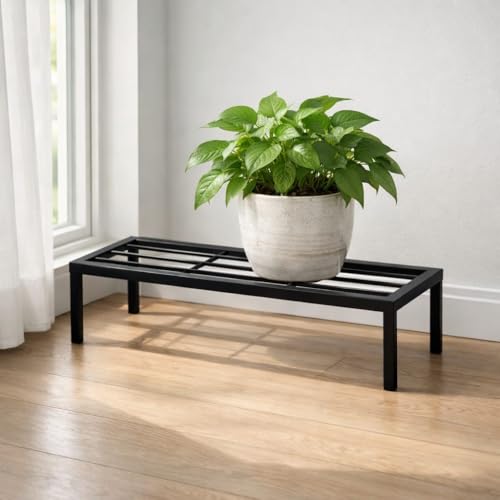 Image of Kundi Plant Stand for Balcony Decoration | Anti-Rust Metal Pot Stand for Indoor & Outdoor Plants | Garden Flowerpot Stand | Black | 24 Inch | (Pack of 4) (Pack of 1)