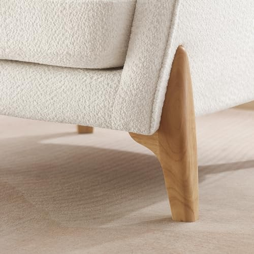 VANOMi Accent Chair 31" Oversized Reading Chair Comfy Upholstered Boucle Lounge Armchair, Modern Living Room Chair with Back Pillow,Single Sofa Chair for Bedroom, Office (Beige) - Image 5