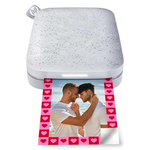 HP Sprocket — Impressora fotográfica instantânea portátil de 5 x 7,6 cm (Luna Pearl) impressa imagens em papel Zink com suporte adesivo do seu dispositivo iOS e Android