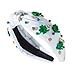 Guojiang Fashionable Hairband Knotted Headwear Crystal Headband Photo Props Party Cosplay Costumes Dancing Party Accessories Shamrock Celebration Hairpiece