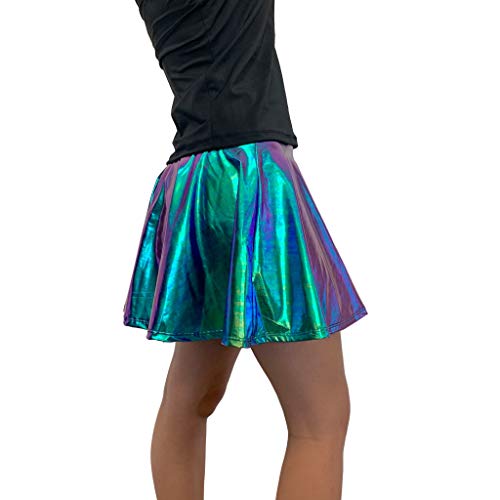Holographic Oil Slick Skater Skirt - Made in USA2