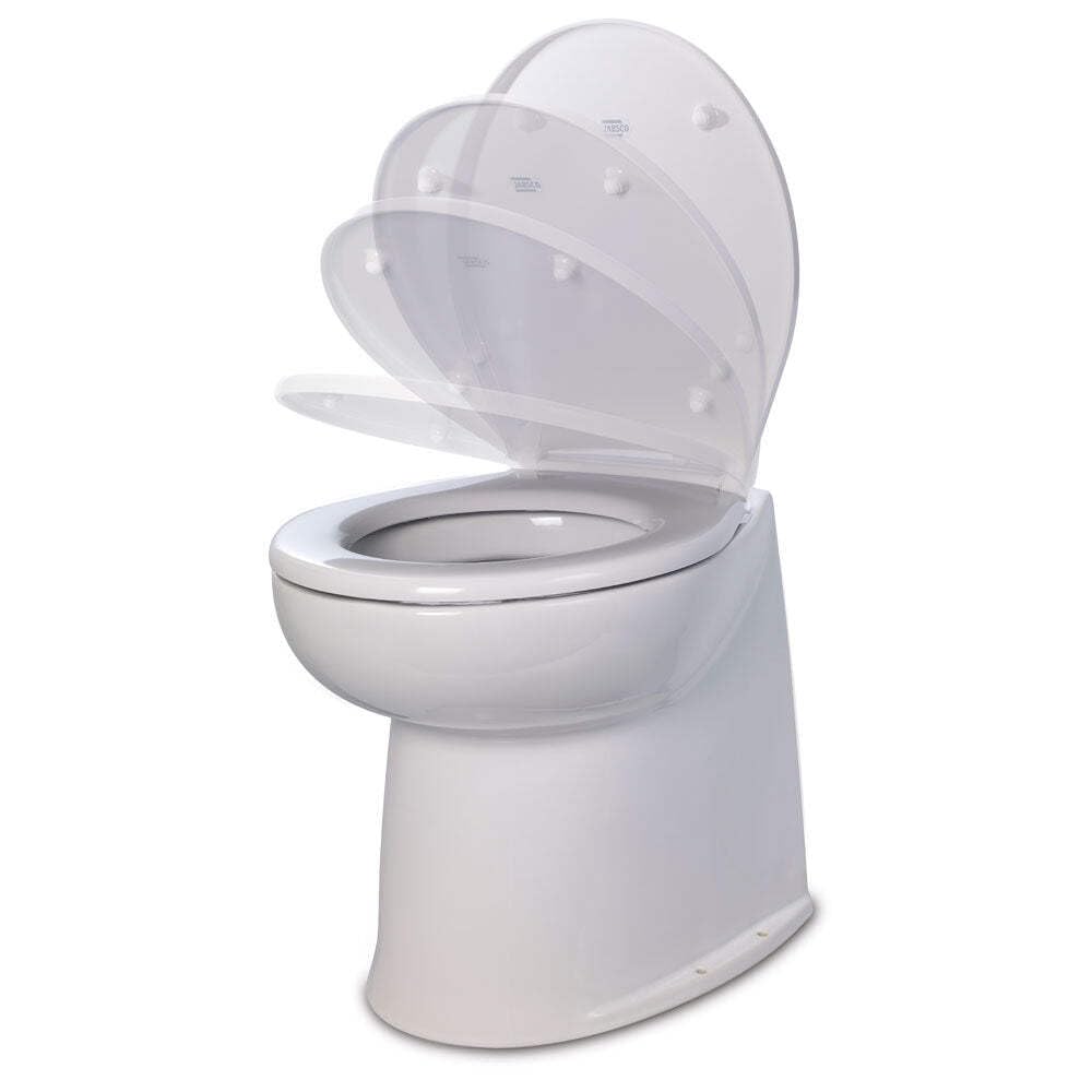 Jabsco Deluxe Flush Marine Toilet, 17" Vertical, Solenoid, 12V, Soft Close 58040-3012, Deluxe Flush Marine Toilet, 17" Vertical, Solenoid, 12V, Soft Close