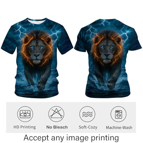Blissboy Funny Animal Graphic T-Shirt Novelty Short Sleeve Crewneck Shirt