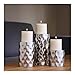 Hosley Silver Color Pillar LED Candle Holders/Vases Set of 3. Also usable as Vase. Ideal Gift for Wedding Party Home SPA Aromatherapy Reiki Candle Garden O3