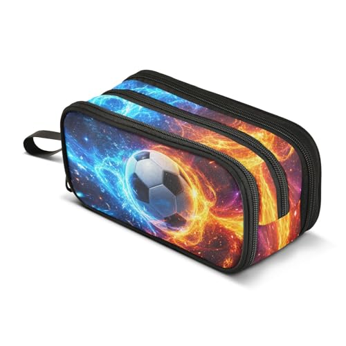 AEYIHKSE Pencil Case Pen Pouch Soccer Ball Space Large Capacity 3 Zipper Compartments Stationery Organizer Pencil bag for Teen Girls and Boys School Supplies Canvas by AEYIHKSE - Used condition - Image 8