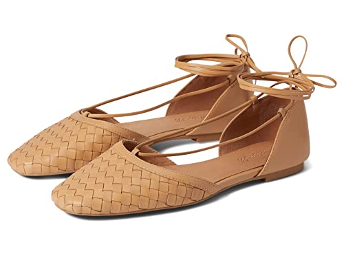 Madewell The Celina Lace-Up Flat in Woven Leather
